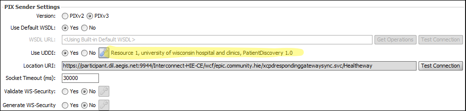 Example with UDDI endpoint