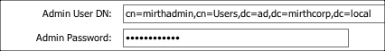 Admin User DN and Password