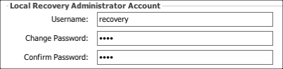 Local Recovery Administrator Account Credentials