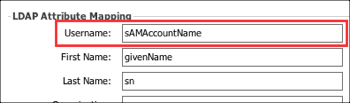 Username Attribute in LDAP Attribute Mapping