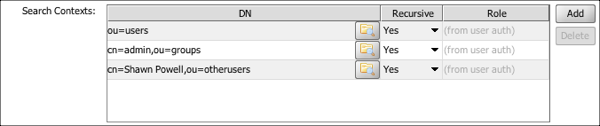 Search Contexts Table