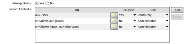 Manage Roles option