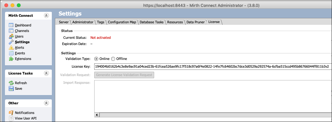 License Tab