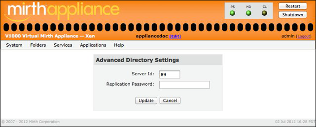 Advanced Directory Settings window