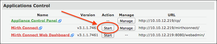 Applications Control window