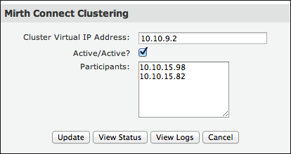 Mirth Connect Clustering window