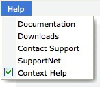 Help menu