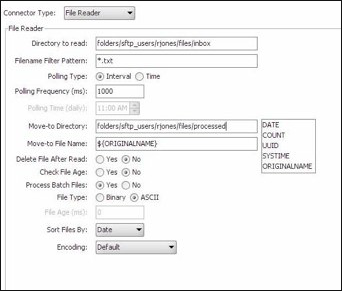 Connector Type window