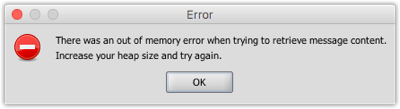 Animage of an out of memory error