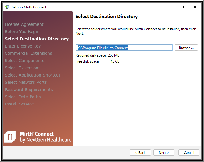 An image of the License Agreement window of the Setup Wizard.
