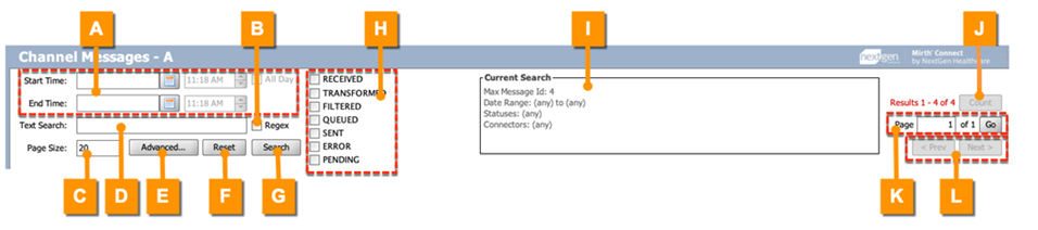 Image of message search filters.