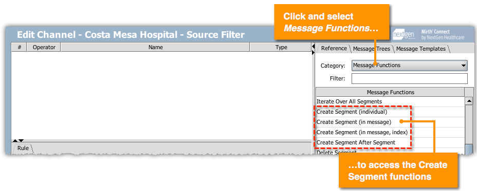 Image showing how to add a segment to a message