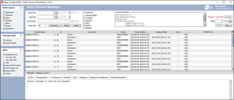 Multi-Channel Messages view where you can view messages across multiple channels.