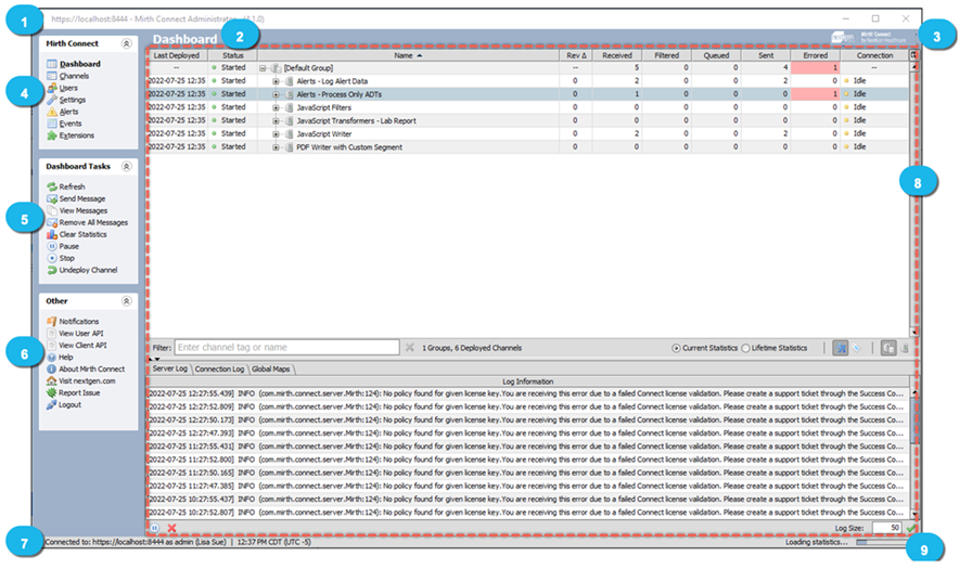 Image of the Administrator user interface