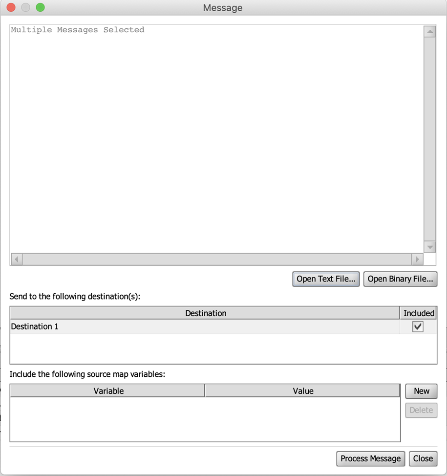 An image of the message displayed when multiple messages are selected.