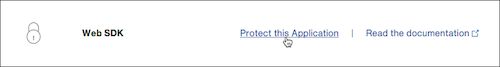 Protect this Application link for Web SDK