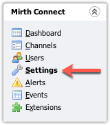 Selecting the Settings View