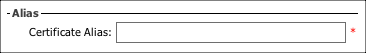 Alias section with the Certificate Alias field