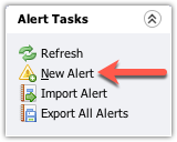 Selecting New Alert on the Alert Tasks pane