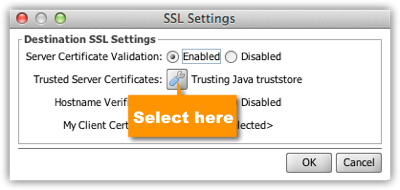 Selecting the icon for trusted server certificates
