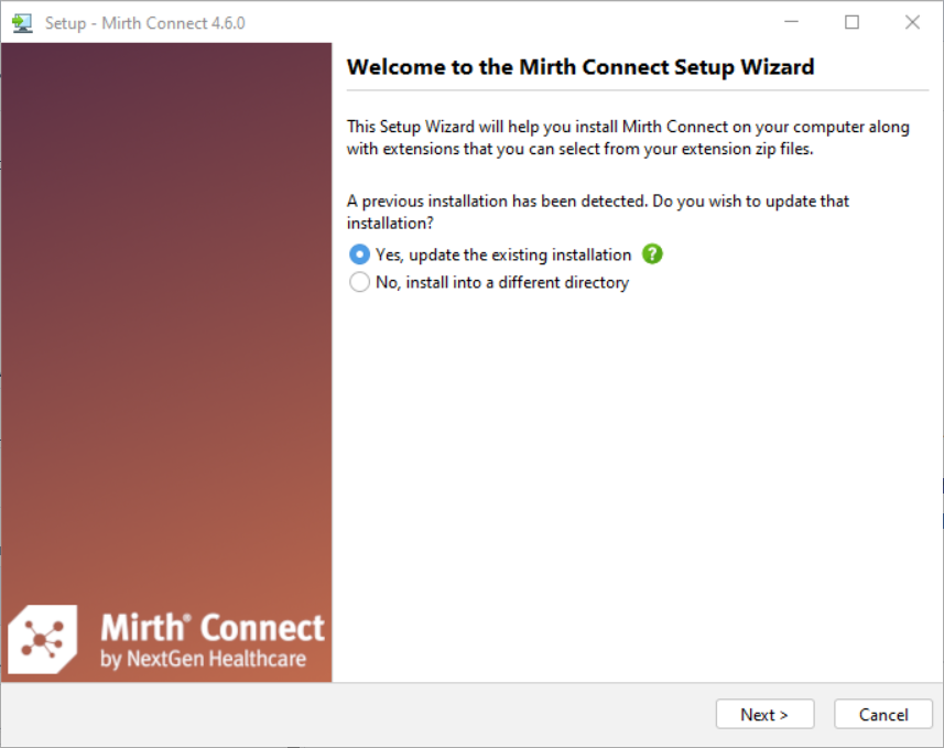 An image of the Welcome screen for the Setup Wizard.