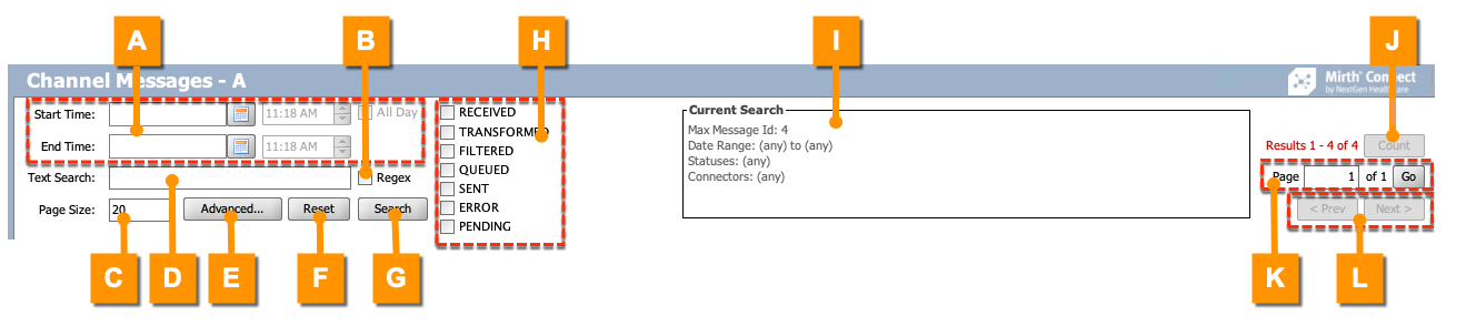 Image of message search filters.