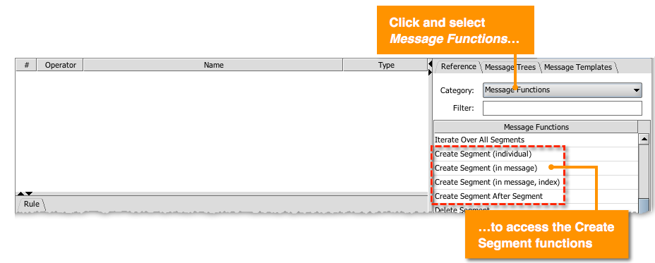 Image showing how to add a segment to a message