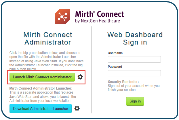 Image showing log on from the launch web page.