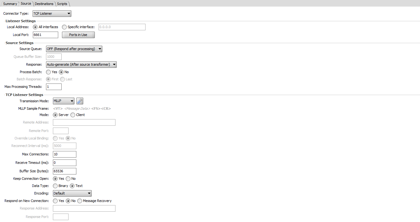 Image of the Source tab where the source connector is configured.