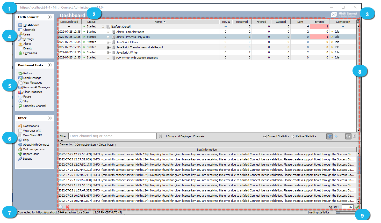 Image of the Administrator user interface