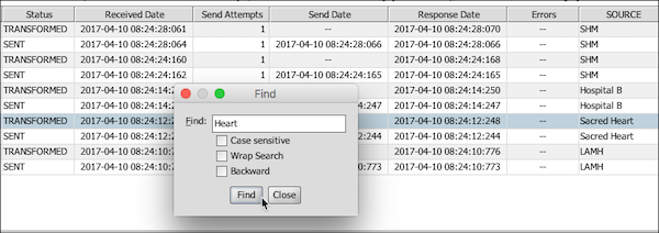 An image showing how to search table data.