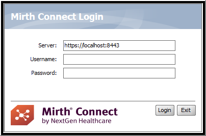 Image of the login window