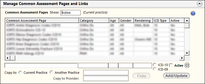 Manage Common Assessment Pages and Links