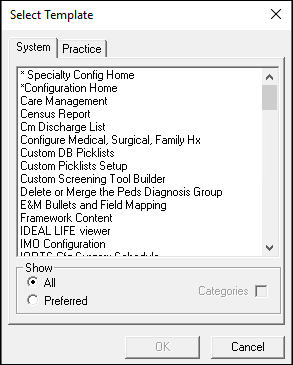 Select Template
