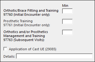 Fields for additional documentation