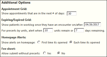 Additional Options section