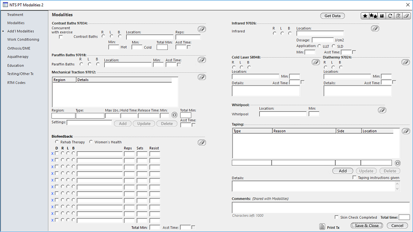 Additional Modalities template