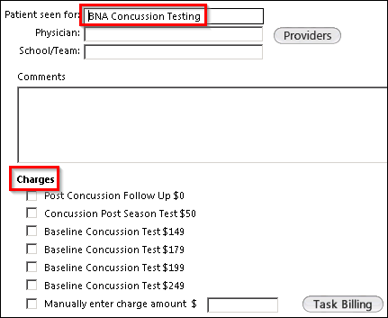 Fields on the Ancillary Services template