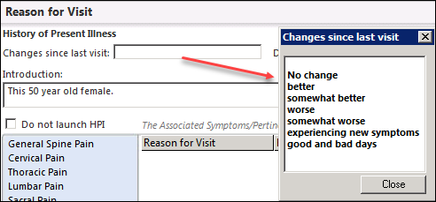 Changes since last visit field and picklist