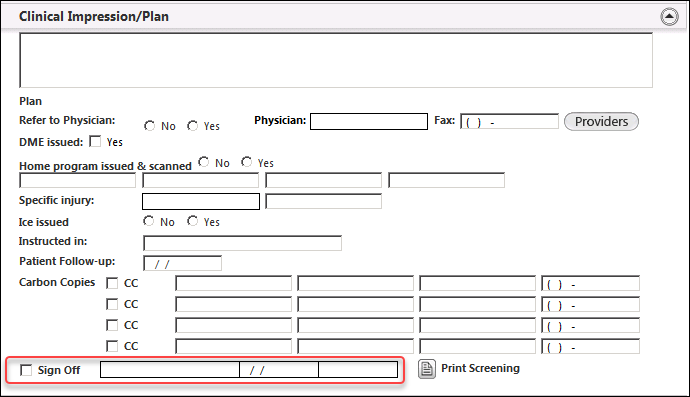 Clinical Impression/Plan panel