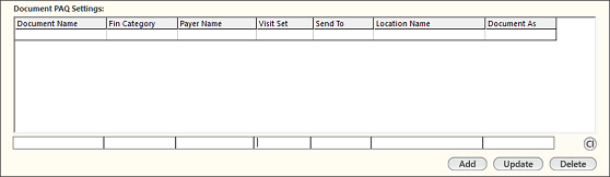 Document PAQ Settings grid