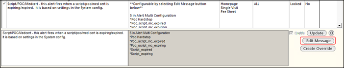 A configurable alert is selected in the Alerts panel