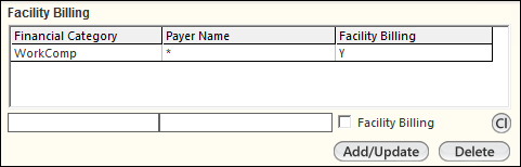 Facility Billing grid