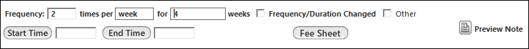 Examples of frequency and duration entries
