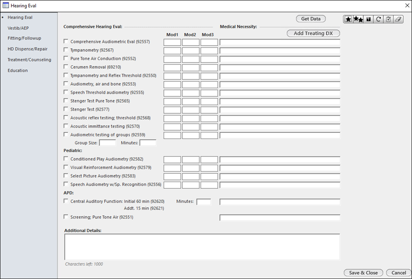 Hearing Eval template