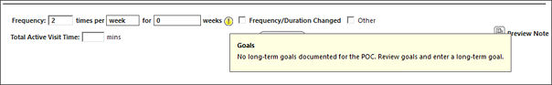 Yellow long-term goal alert