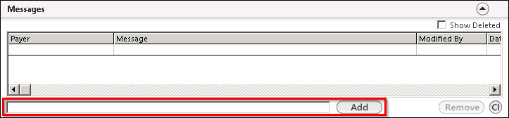 Add button on the Messages panel