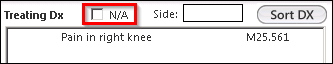 N/A checkbox