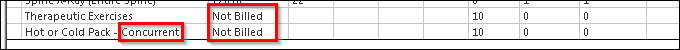 Concurrent item on the Charges grid