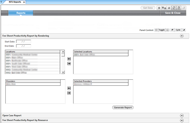NTS Reports template